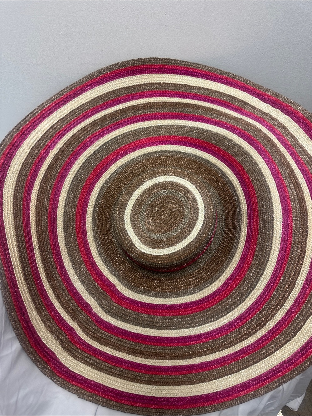 Trina Turk Wide Floppy Brim Straw Sun Hat in Multi NWT - Picture 10 of 17